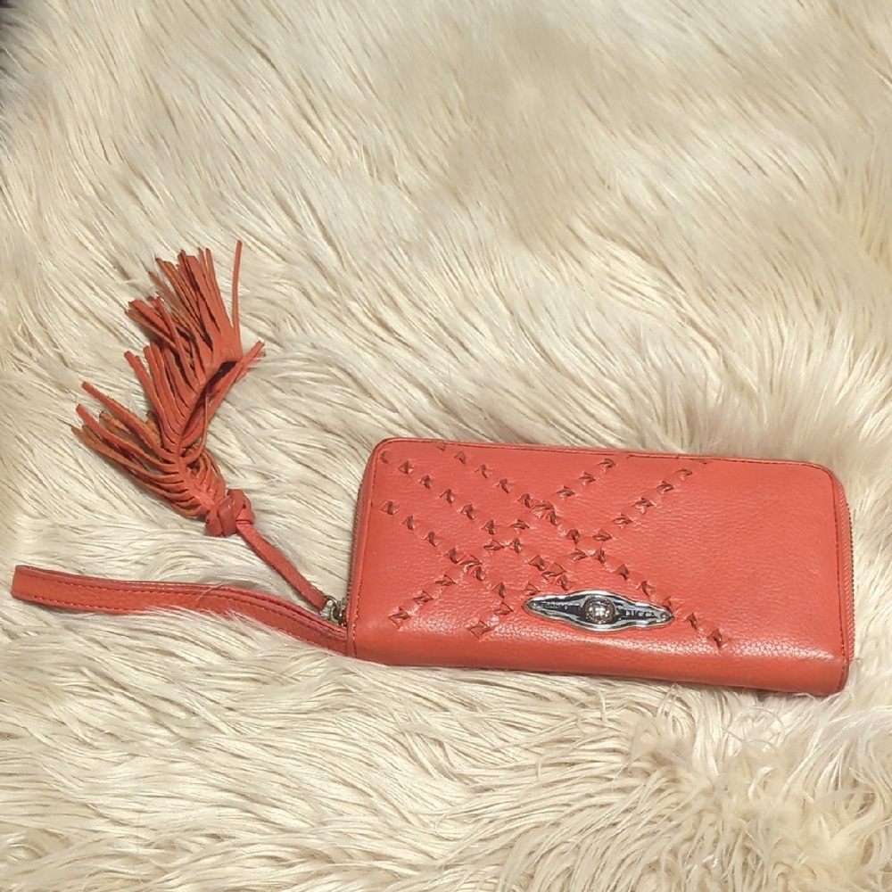 Elliott Lucca Coral Leather Wristlet Wallet